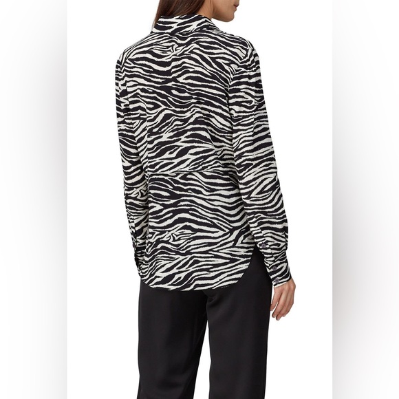 DEREK LAM 10 CROSBY Kosma Zebra Print Button Down Shirt - Crepe - EUC - Picture 6 of 15